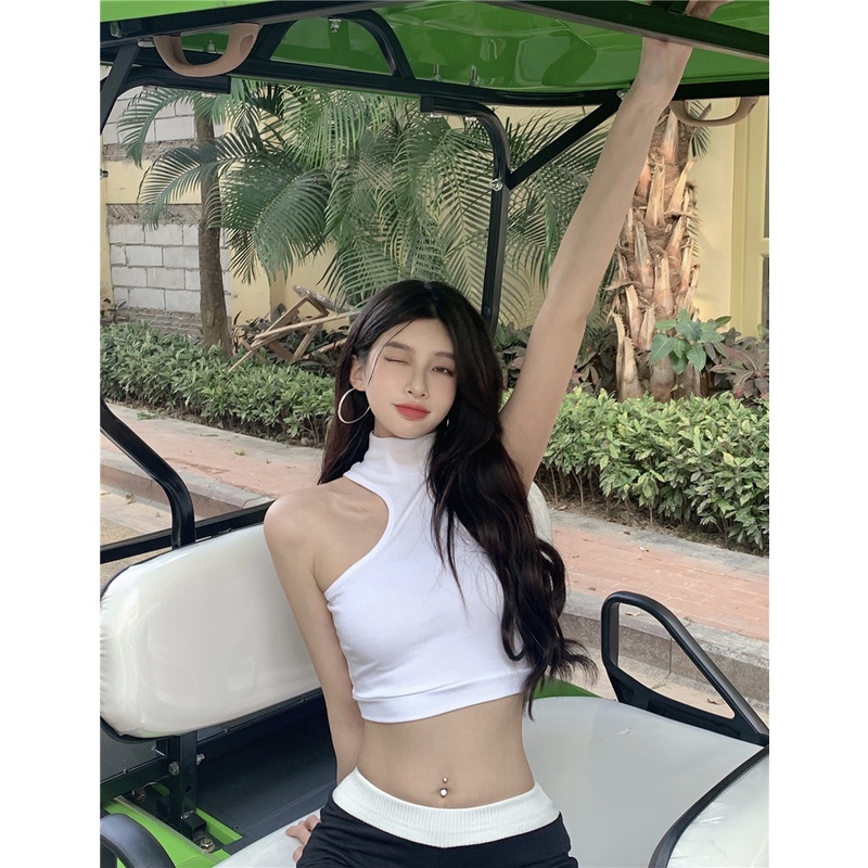 Áo Hai Dây Mùa Hè Màu Trơn Quyến Rũ Cho Nữ