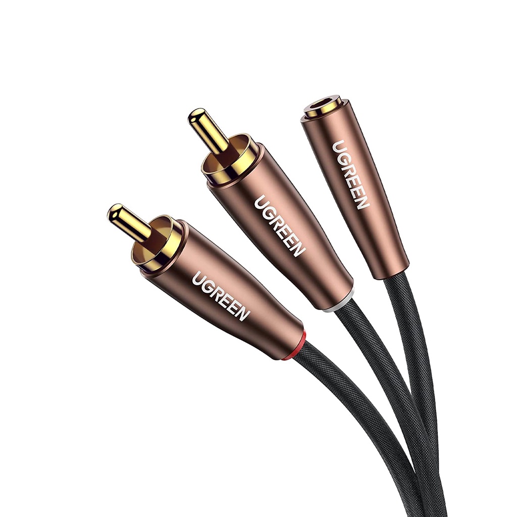 Dây cáp 3.5mm cái ra 2 đầu RCA đực UGREEN AV111