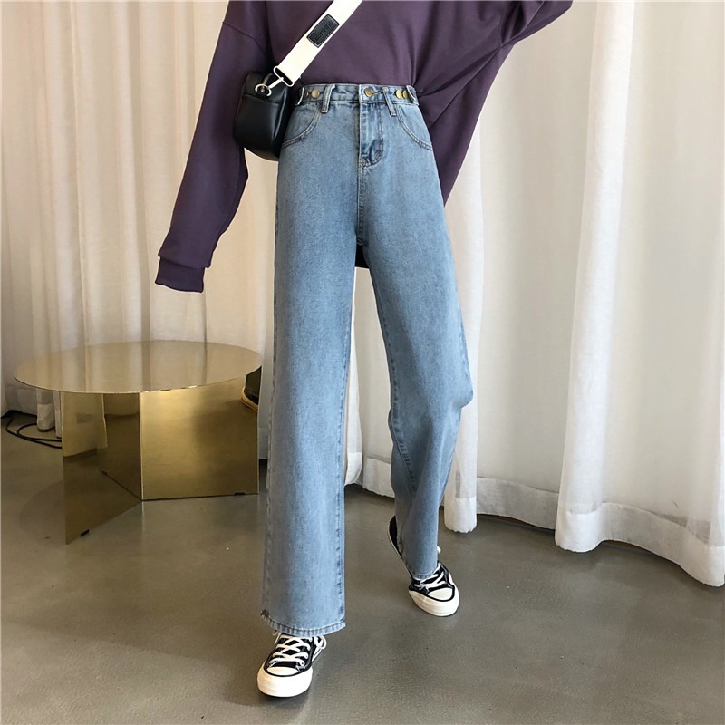 [Size M,L] Quần jeans nữ ống rộng Ulzzang Quảng Châu QDJ78