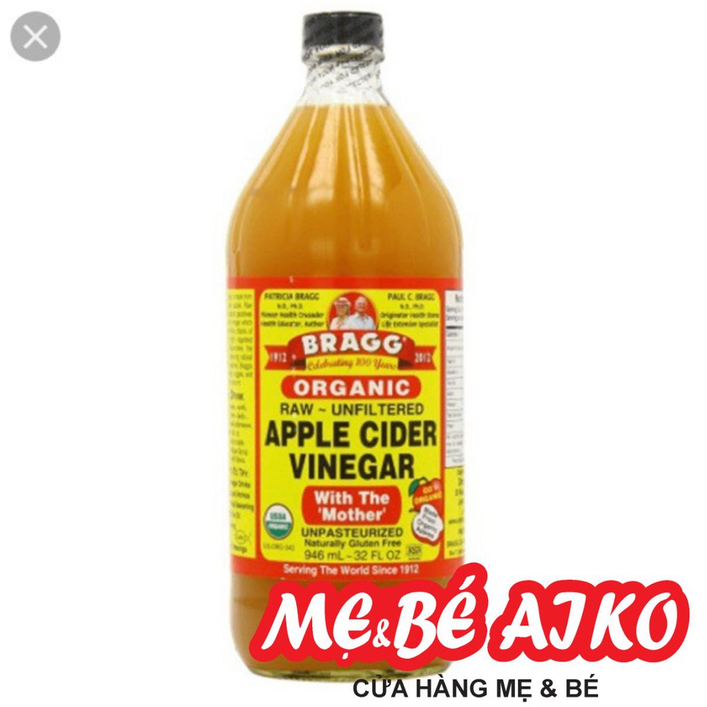Giấm Táo Hữu Cơ Bragg 946ml -Hàng Mỹ Chứng Nhận USDA