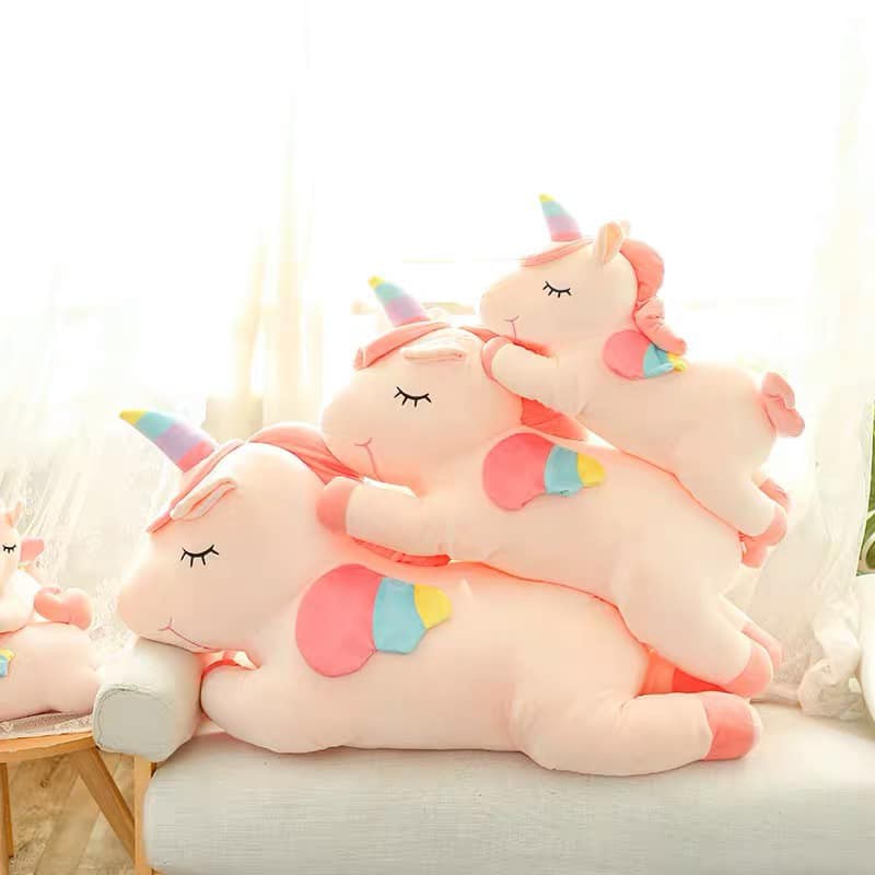 Gấu bông kì lân pony, kỳ lân unicon 1 sừng size 40cm- 1m2, thú nhồi bông cao cấp vải miniso mịn VIP