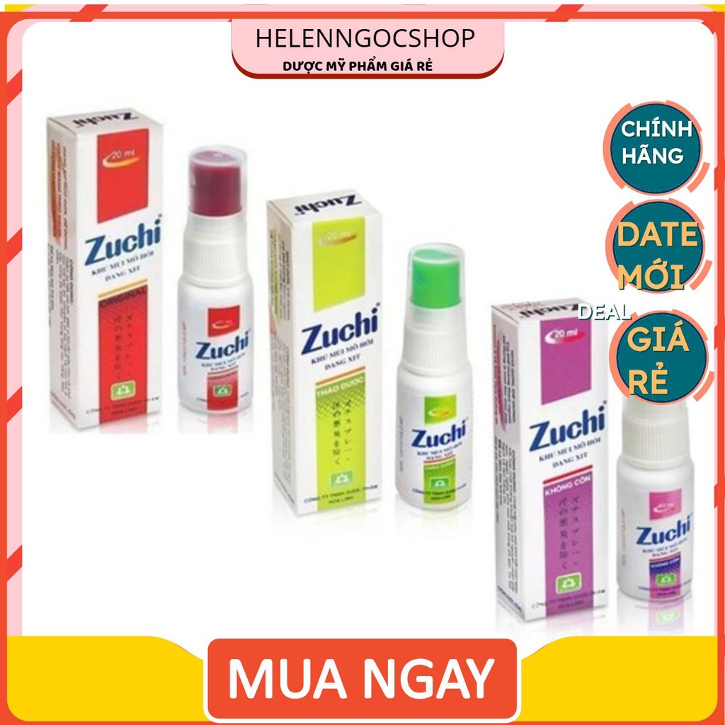 Xịt khử mùi mồ hôi Zuchi 20ml (Màu ngẫu nhiên)