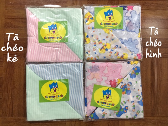 Tã chéo sơ sinh, tã vải cotton - 05 chiếc (KT 45cmx90cm)