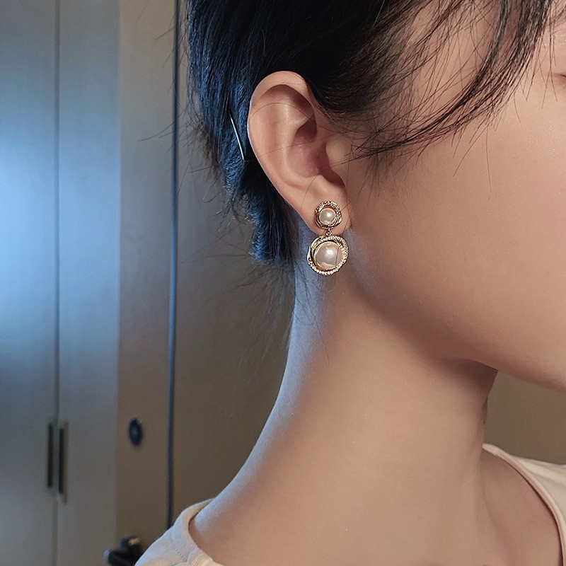 (MớI) Bông Tai HìNh HọC ĐíNh NgọC Trai Sang TrọNg