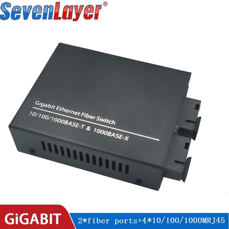 Công Tắc 4 RJ45 UTP 2 SC Gigabit Sợi Quang 10/100/1000M