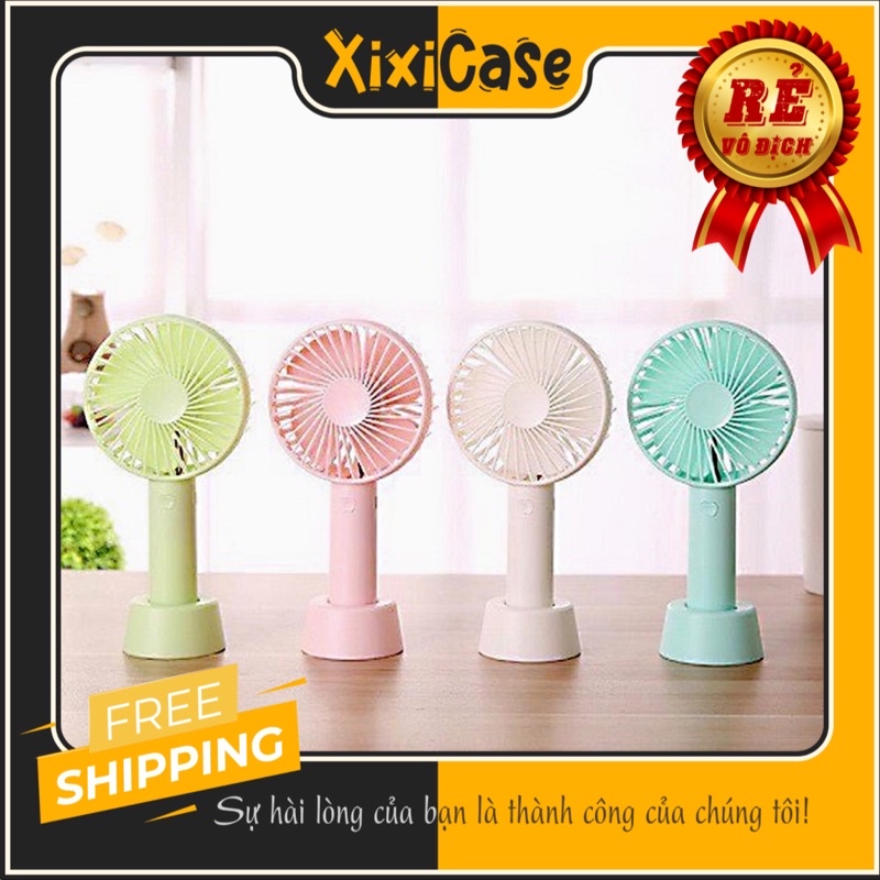 Quạt Tích Điện Mini Cầm Tay 3 Chế Độ Gió