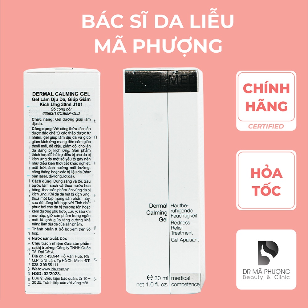 [CHÍNH HÃNG] GEL dưỡng dịu da giảm đỏ JEAN D'ARCEL DERMAL CALMING GEL