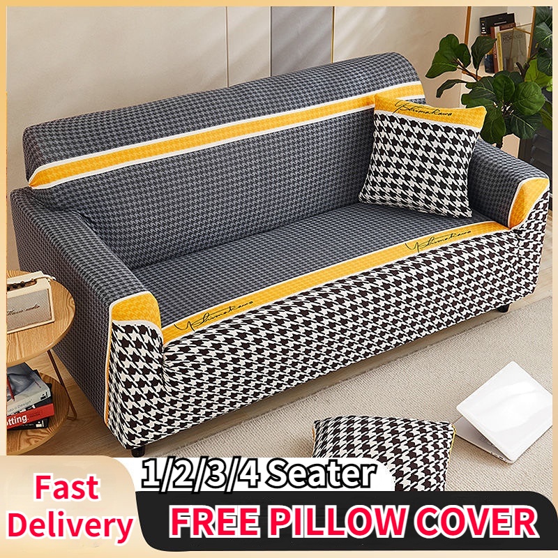 1/2/3/4 Vỏ Bọc Gối Sofa Chữ L Họa Tiết Hình Học