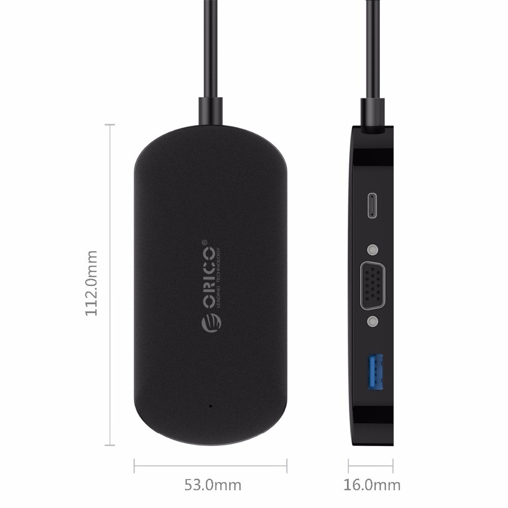 Hub chuyển đổi đa cổng Orico chuyển đổi USB Type C sang VGA Usb PD 3 trong 1 cổng sạc PD USB 3.0