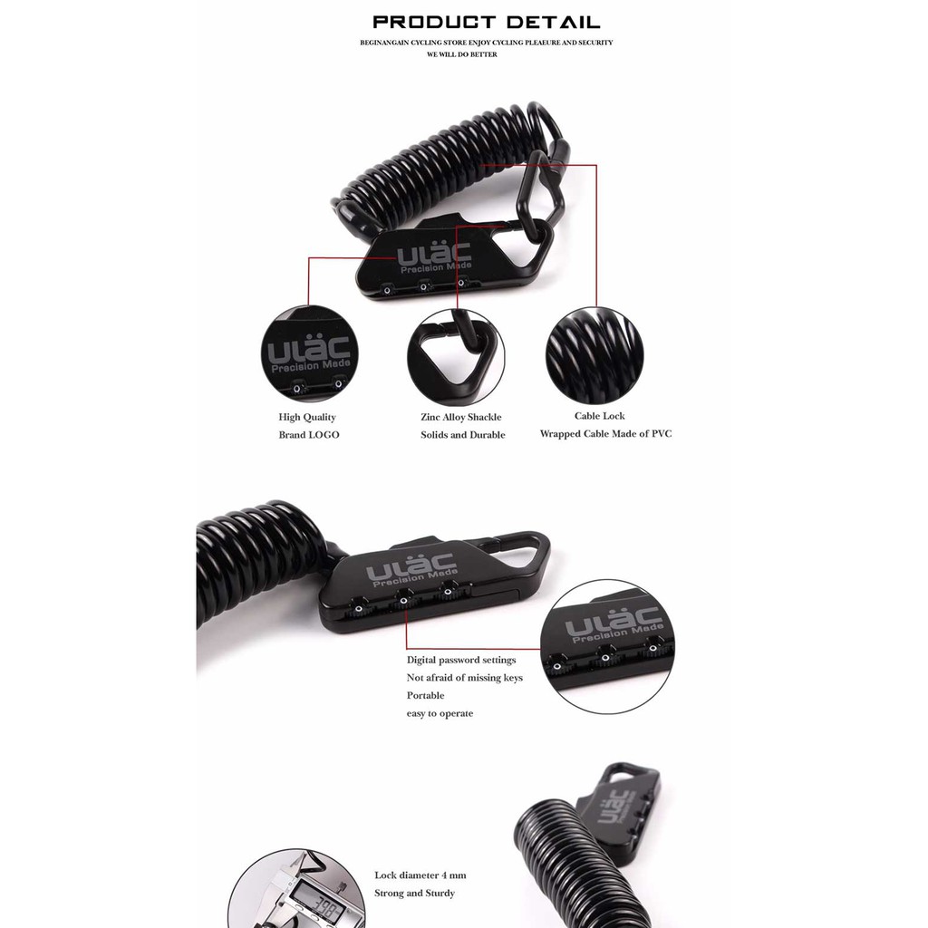 Khóa xe đạp 3 mã số Ulac K-2N