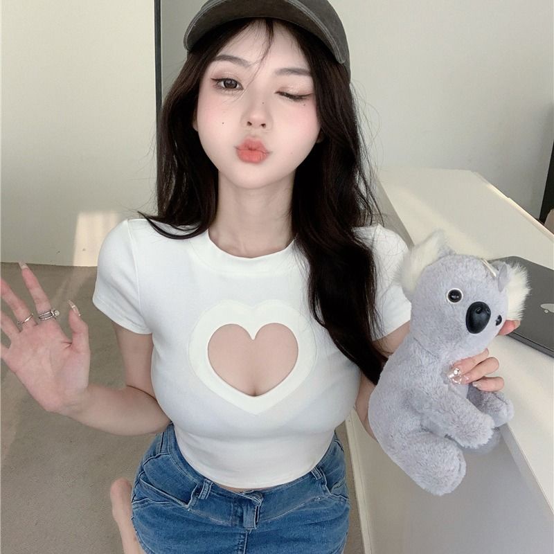 Jiashucheng Áo Thun Tay Ngắn Cổ Tròn Dáng Ôm Thời Trang Mùa Hè Cho Nữ