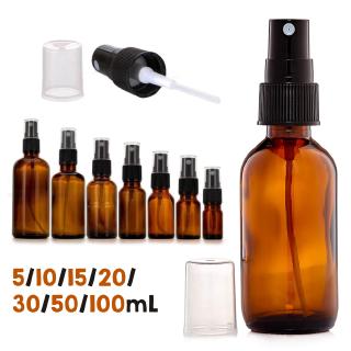5-100ml Glass Refillable Empty Bottle Fine Mist Spray Bottle Container Travel Perfume Essential Oils Containers
