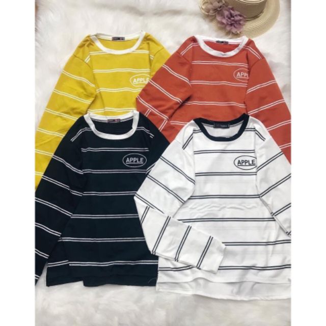 Sản phẩm gia đình làm: Áo dài tay kẻ nữ