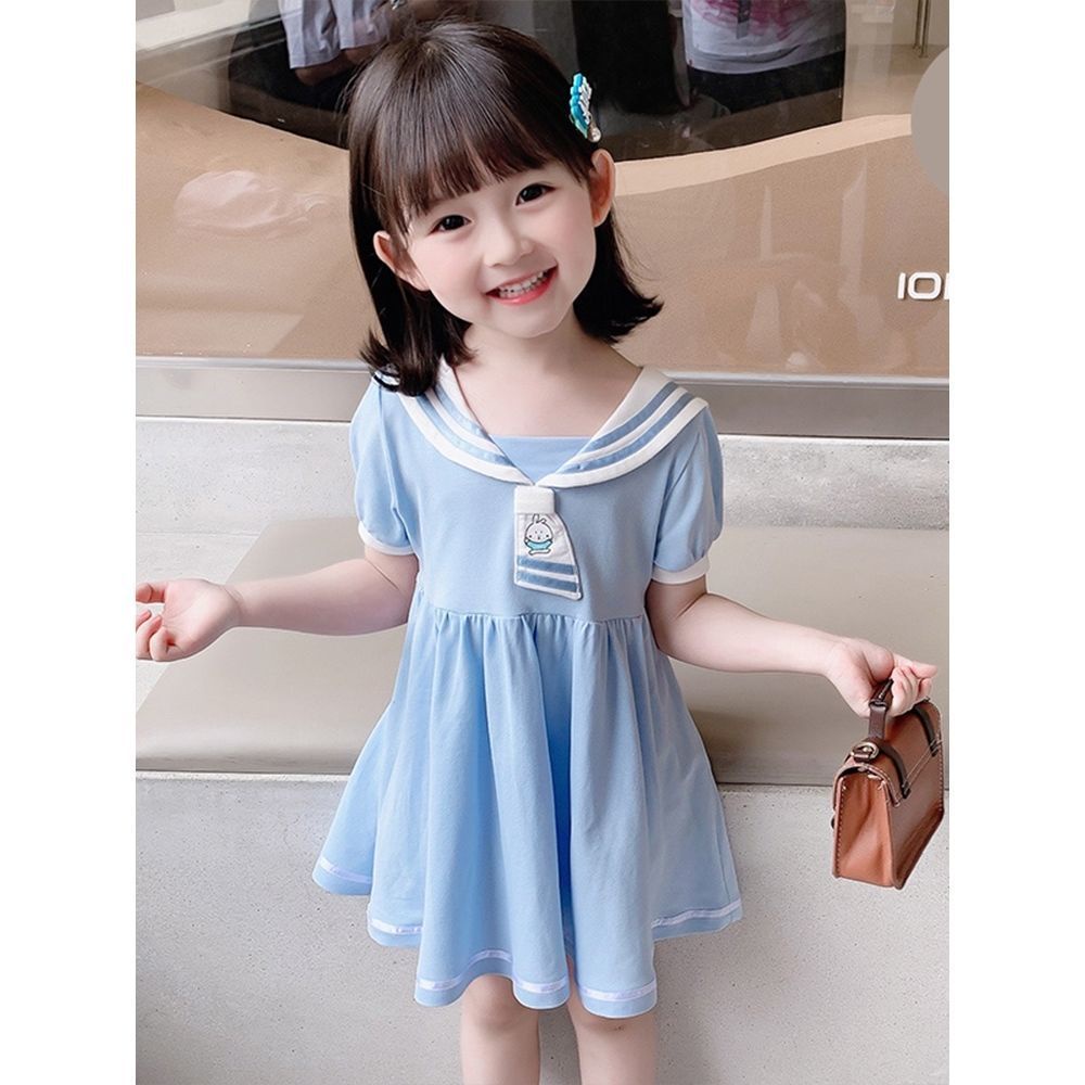 Đầm Cổ Thủy Thủ Thời Trang Mùa Hè Phong Cách Phương Tây Mùa Hè Hàng Mới Dành Cho Bé Gái 2023