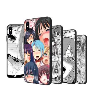 Ốp điện thoại silicon in hình anime ahegao thích hợp cho iphone 5 5s 6 6s plus 7 8 se x xr xs max