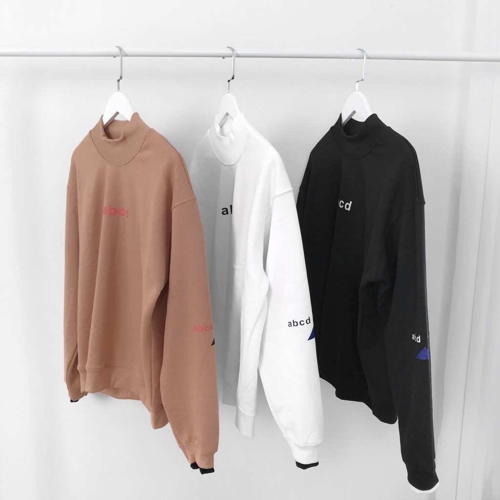 Áo Sweater Oversize cao cổ ABCD, JACKLANE , Áo nam nữ Unisex Jack Lane dài tay trơn form rộng họa tiết đơn giản | BigBuy360 - bigbuy360.vn