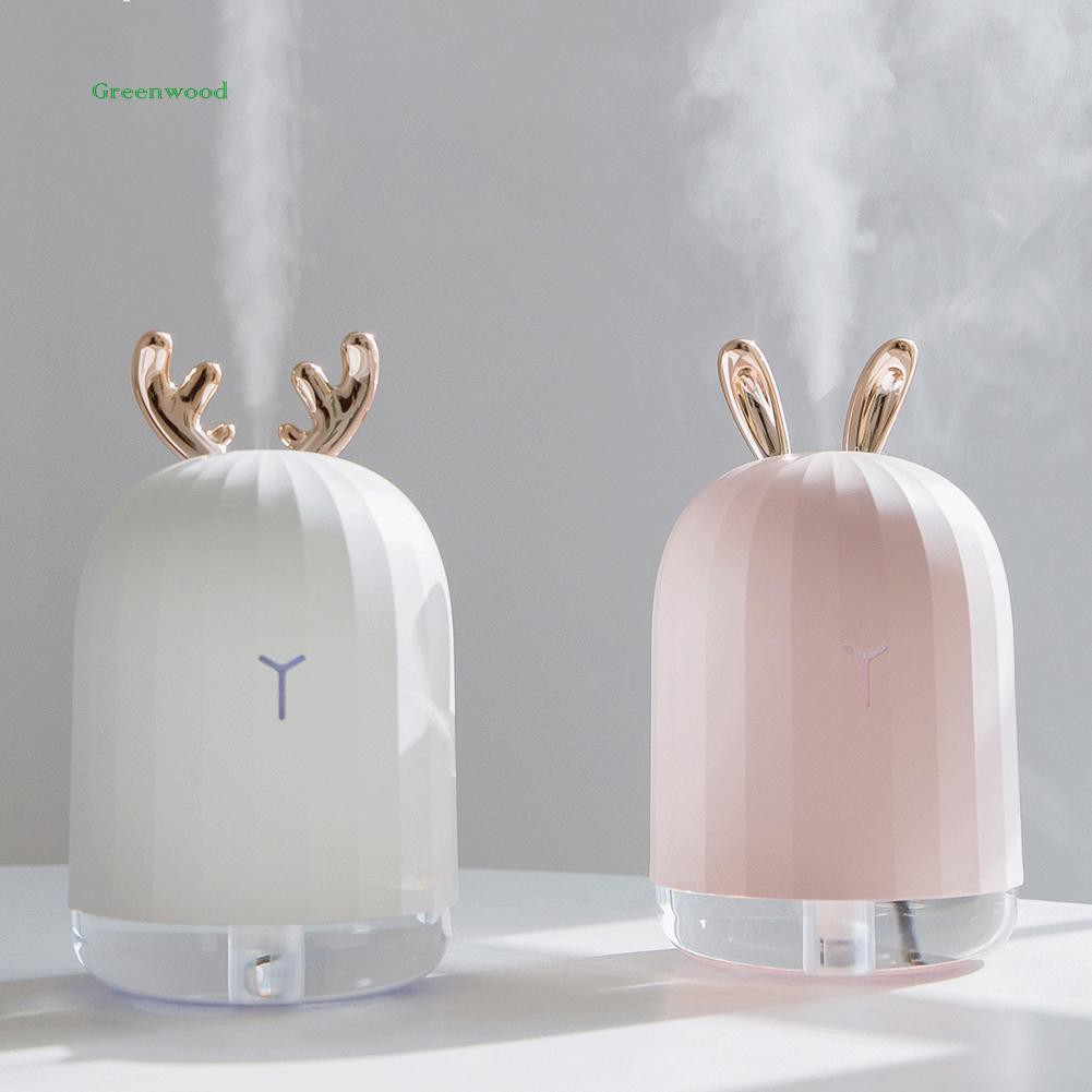 Máy phun sương tạo ẩm có đèn LED hình thỏ / con hươu dễ thương
