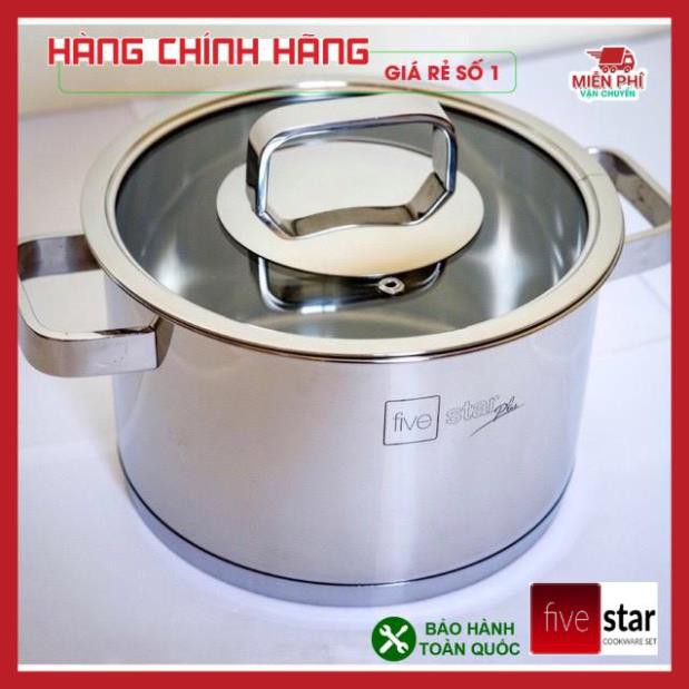Nồi Inox Fivestar 3 đáy cao cấp quai đũa, NỒI INOX BẾP TỪ FIVESTAR SIZE 16CM, 18CM, 20CM, 24CM