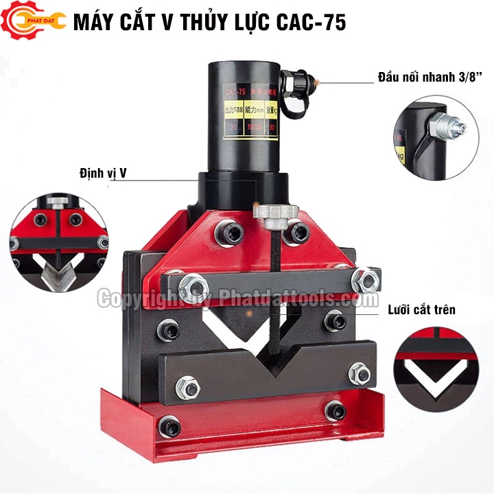 Máy cắt sắt V thủy lực CAC75 - Cắt dày 7mm - Bảo hành 6 tháng