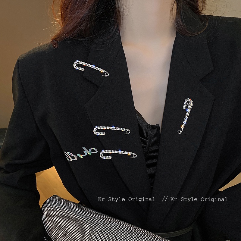 Trâm Cài Áo Đính Đá Bằng Kim Loại Cho Nữ