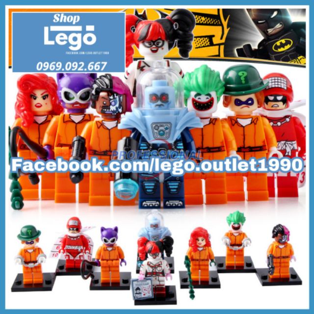 Xếp hình Joker - PoisonIvy - Cat Woman - Calendar Man - Two Face - Harley Quinn - Riddler Lego Minifigures Xinh X0150