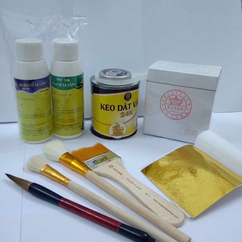 Bộ keo dát vàng 24k dành cho đồ gỗ.