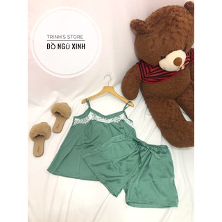 Đồ ngủ dây lụa mặc mát mù hè chất lụa [ Hình shop chụp ]