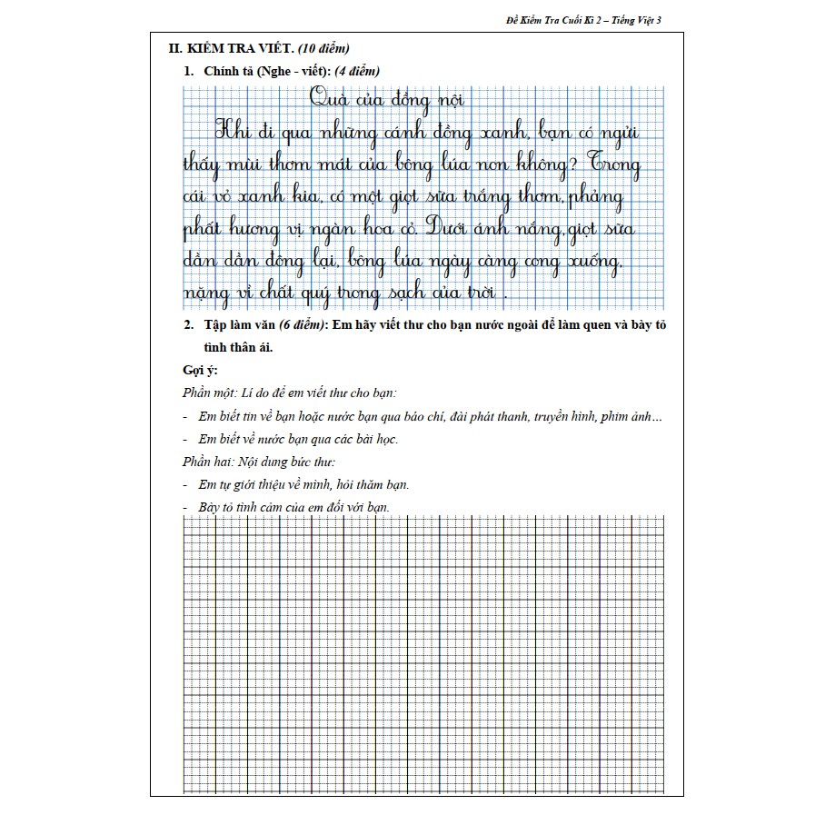 Sách - Đề Kiểm Tra Tiếng Việt 3 - Học Kì 2 (1 cuốn)