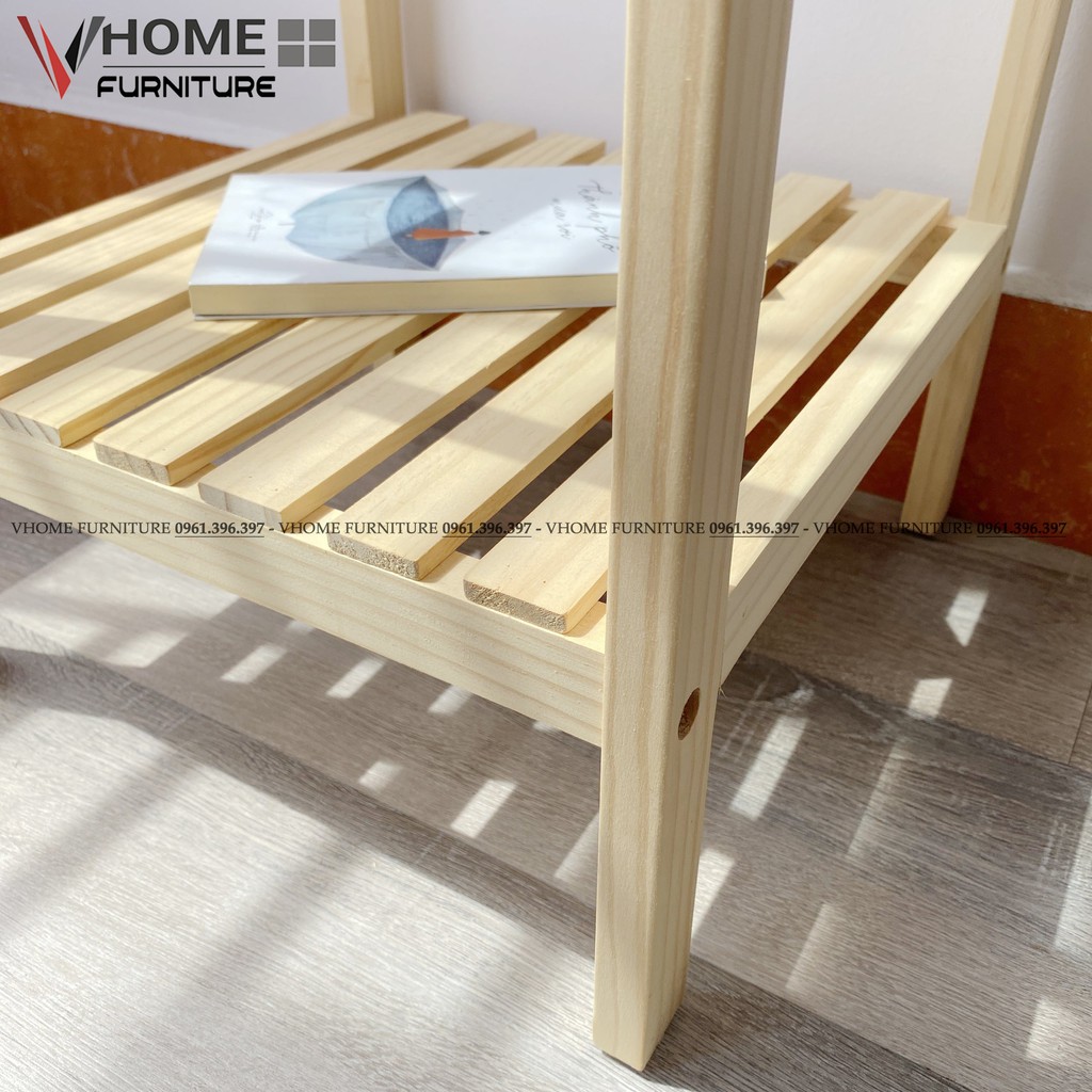 Kệ Đầu Giường Gỗ Thông VHOME Furniture Mặt Nan Gỗ 35cm x 35cm x 50cm Nội Thất Lắp Ráp | BigBuy360 - bigbuy360.vn