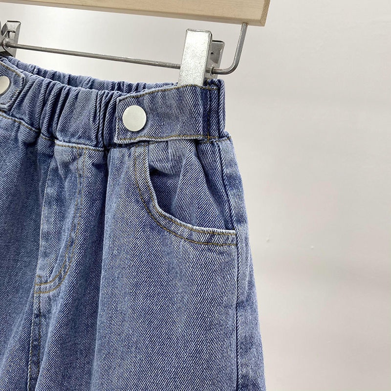 Quần Short Denim Dáng Rộng Thời Trang Mùa Hè 2022 Mới Mẻ Cho Bé Gái