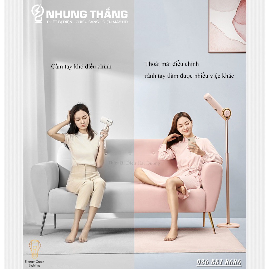 Máy Sấy Tóc Dạng Đứng PINSHILE B1 - Công Suất 1700W - Chăm Sóc Tóc Mềm Mại Bằng ion Âm - Điều Chỉnh Góc 180 độ