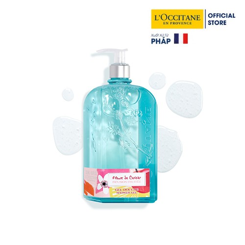 [Mã FMCGM100 - 10% đơn 500K] Gel tắm hương Hoa Anh Đào Cherry Blossom Fleurs de Cerisier 500ml L'Occitane