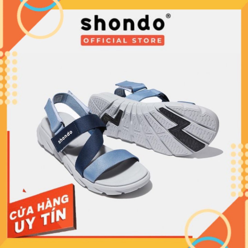 Giày sandal nam nữ SHONDO F6 Sport phối dây xanh dương đi học, đi chơi [HÀNG CHÍNH HÃNG]