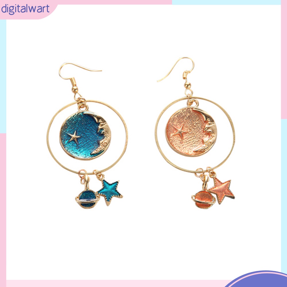 Cặp hoa tai thời trang họa tiết hình trái đất/ngôi sao dành cho nữ