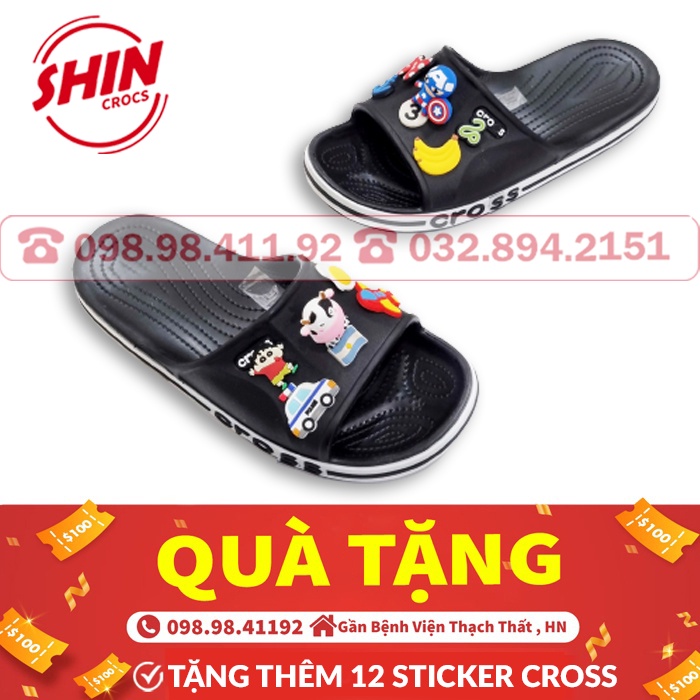 dép lê crossFREESHIPdép lê cross họa tiết mix các màu SHINCRHU921 tặng thêm 12 sticker cross