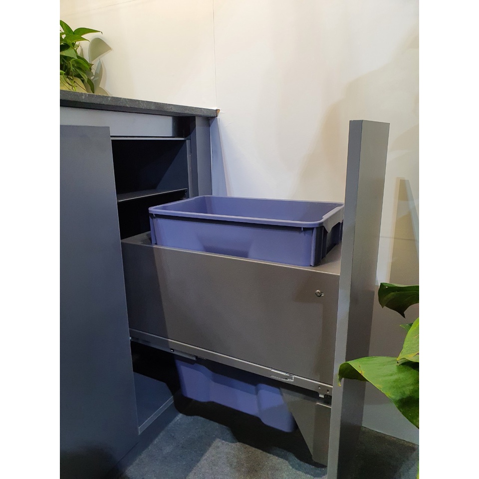 Thùng Rác Eurogold EA300 BA400 Thùng Rác Âm Tủ Cánh Ray Giảm Chấn Cao Cấp