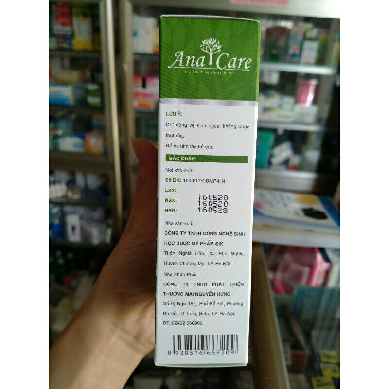 DUNG DỊCH VỆ SINH PHỤ NỬ ANACARE CHAI 150ml