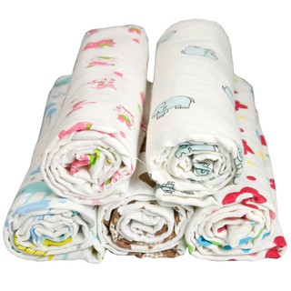 Set 5 KHĂN TẮM, KHĂN Ủ CHẤT LIỆU COTTON SỢI TRE 2 LỚP 75X68cm CHO BÉ SƠ SINH 5KTSTKBS (đồ cho trẻ sơ sinh)