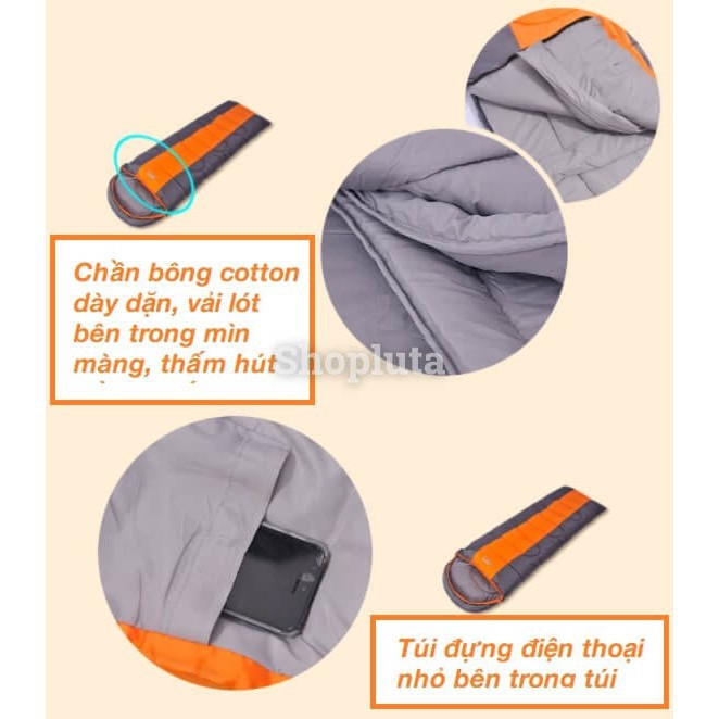 úi ngủ trưa văn phòng cao cấp - Túi ngủ du lịch, cắm trại, dã ngoại Desert Fox bông cotton mềm mại dài 2m1*ngang 75cm