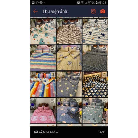 Chăn phao cotton poly chần bông mút dày dặn 1m9x2m1 . Chat thêm mẫu