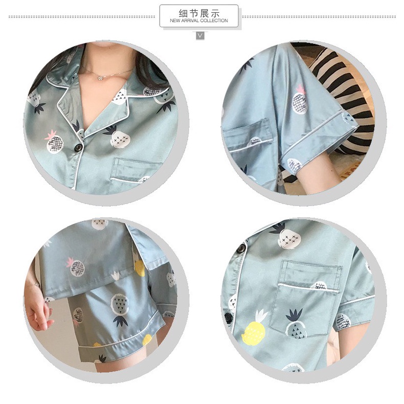 Bộ Đồ Ngủ Pijama Nữ Cộc Tay Siêu dễ thương, Bộ Ngủ Pịjama Lụa Satian cáo cấp mặc ở nhà cute | WebRaoVat - webraovat.net.vn