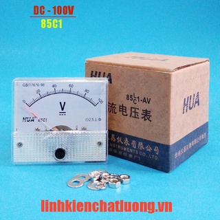 Vôn kế cơ dc 100v 85c1 đo áp 0-100v chính hãng hua
