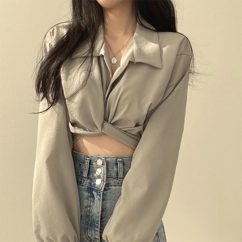 Áo Croptop Thắt Nơ Lưng Ngọt Ngào Thời Trang Xuân Hè Cho Nữ