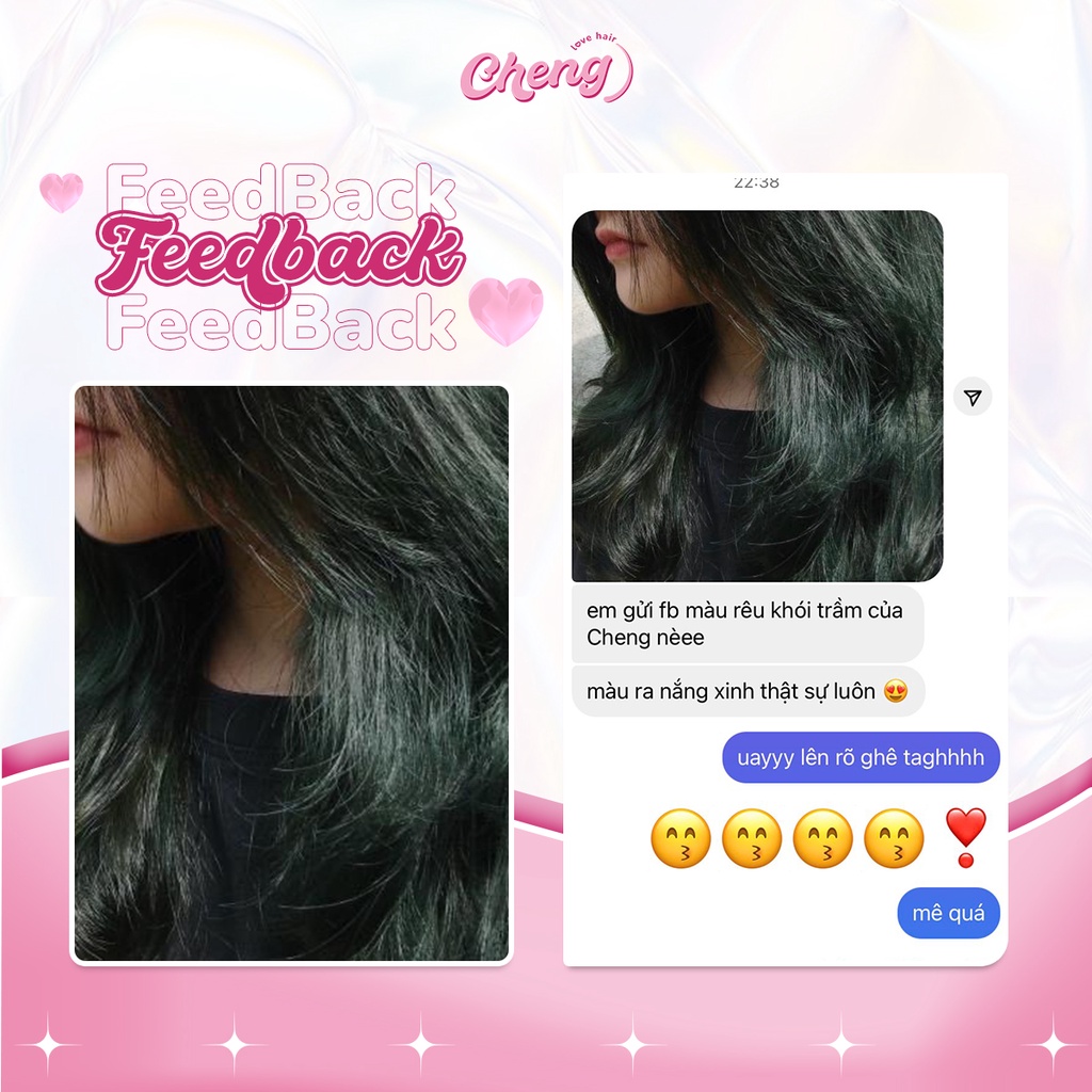 Thuốc nhuộm tóc RÊU KHÓI TRẦM không cần thuốc tẩy tóc Chenglovehairs, Chenglovehair