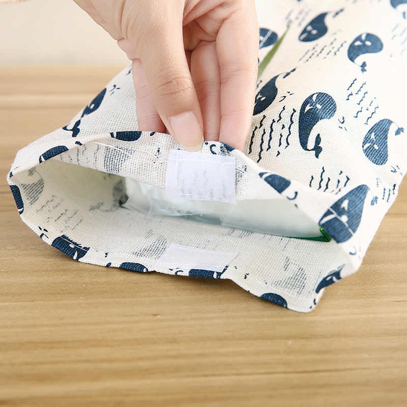 Túi vải canvas đựng khăn giấy kẻ caro, túi DIY dễ thương - Tạp hoá mint