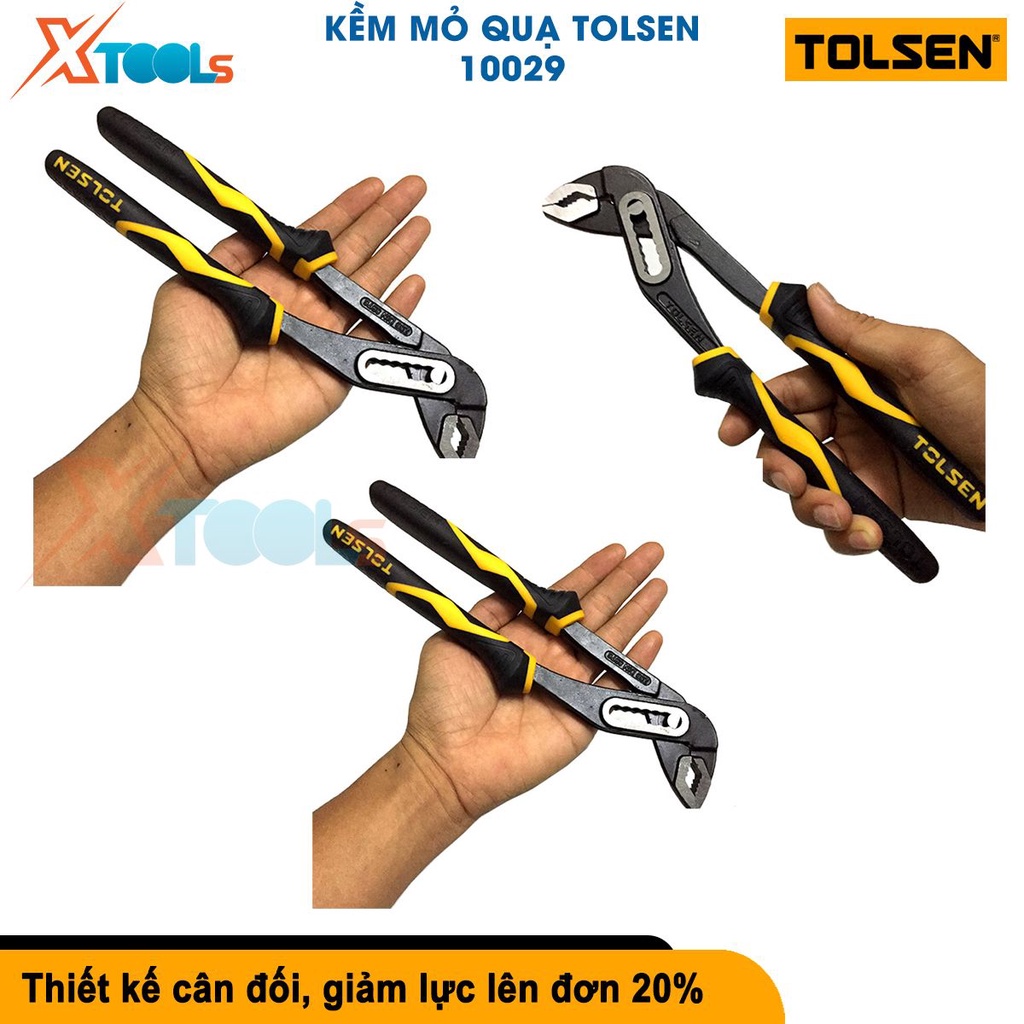 Kềm mỏ quạ công nghiệp Tolsen 10029 (250mm) thép Cr-V cao cấp, 7 nấc mở tiện lợi, mở tối đa 35cm [CHÍNH HÃNG][XTOOLS]
