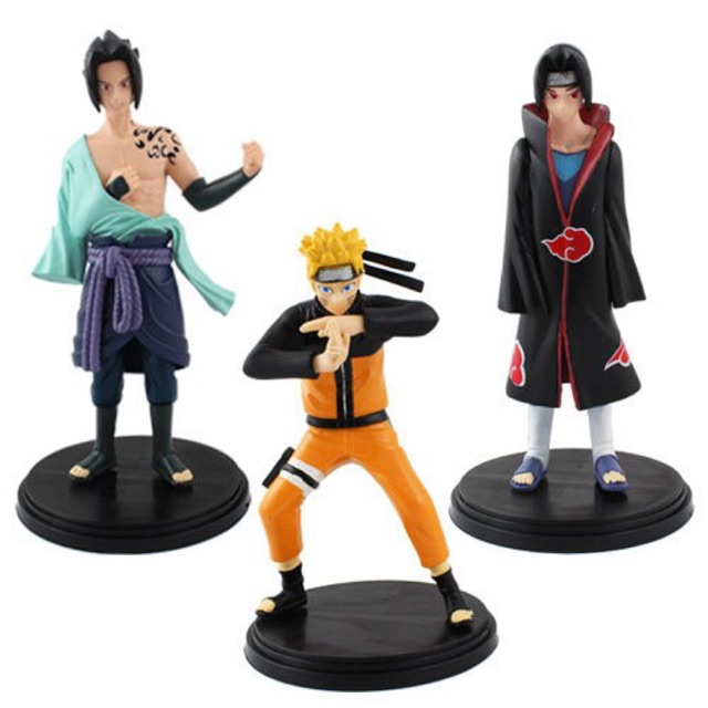 Set 3 Mô Hình Naruto + Uchiha Itachi  + Uchiha Sasuke  17 - 19cm