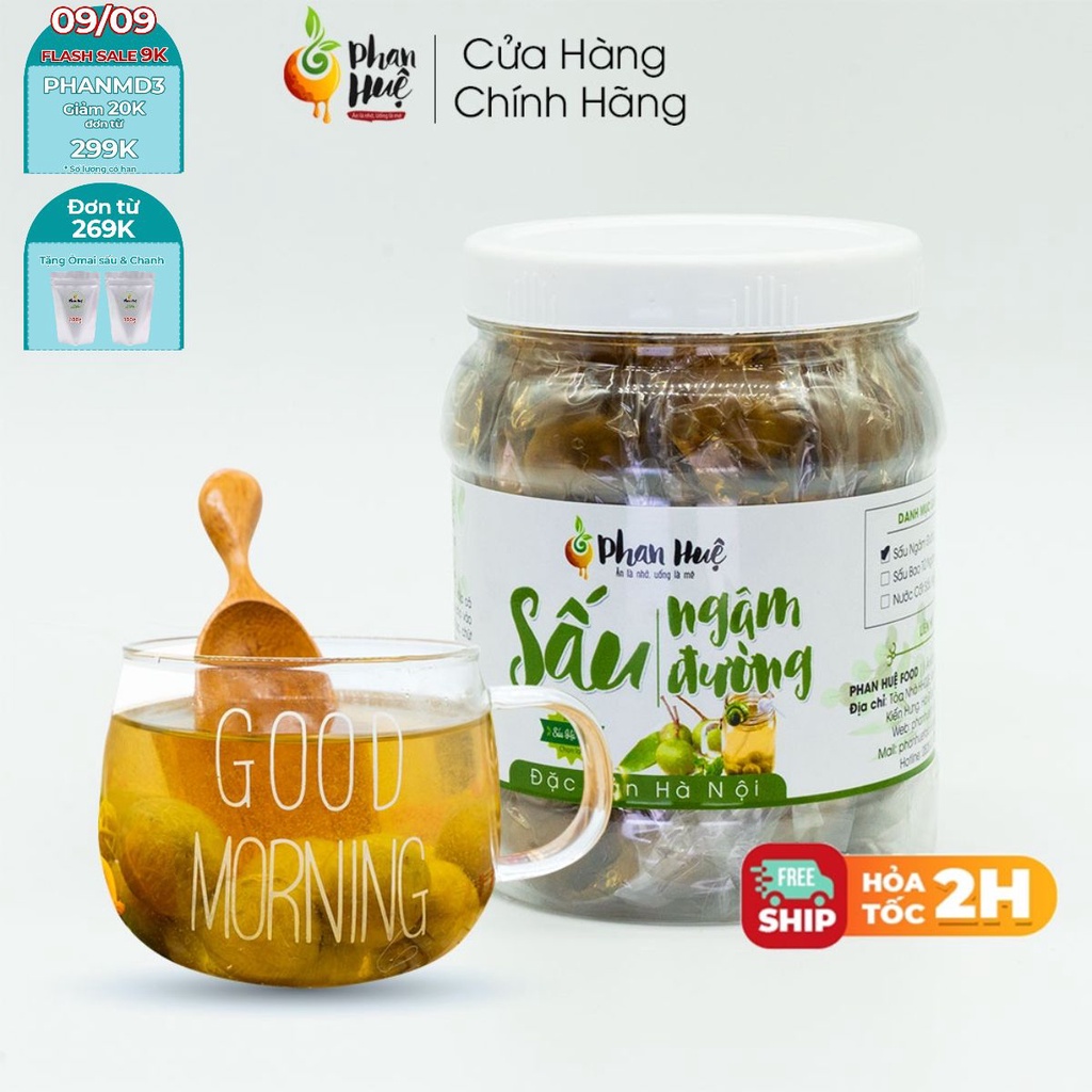 Sấu ngâm đường chua ngọt Phan Huệ Hộp 850gr 1kg đặc sản Hà Nội