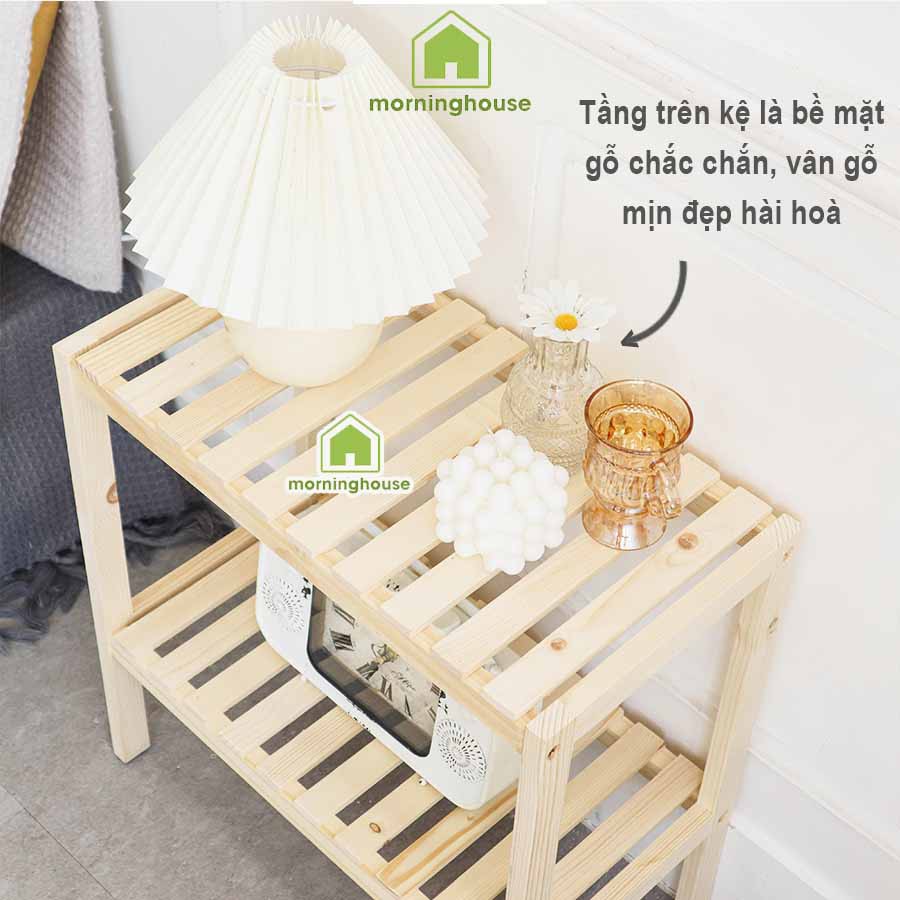 [Mã LIFEBKM1 giảm 10% tối đa 1 triệu đơn từ 500k] Kệ gỗ decor trang trí 2 tầng 50cm