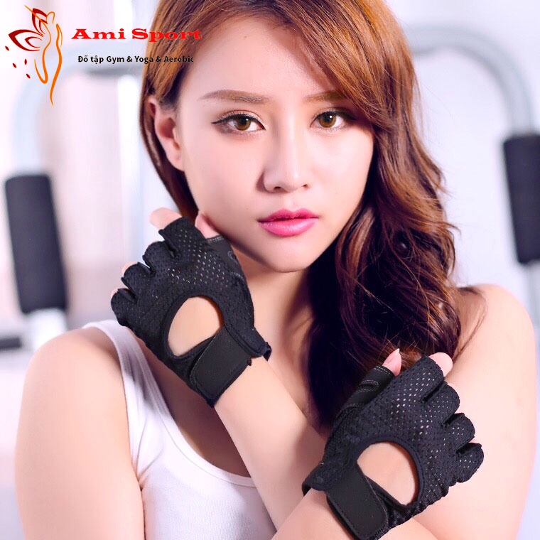 Găng tay tập gym nữ, bao tay thể thao nữ tập tạ, nâng tạ chuyên dụng, thông thoáng, chống bám mồ hôi tay X01